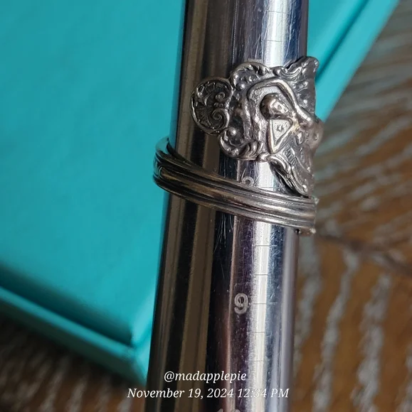 Vintage Sterling Silver Spoon Ring Goddess Woman Nude Muse Nymph Designer #133 - Picture 13 of 13
